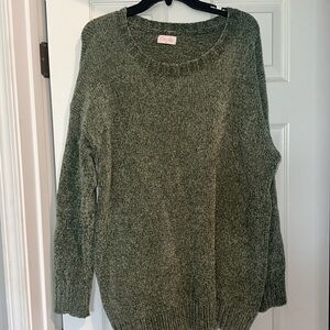green oversized sweater